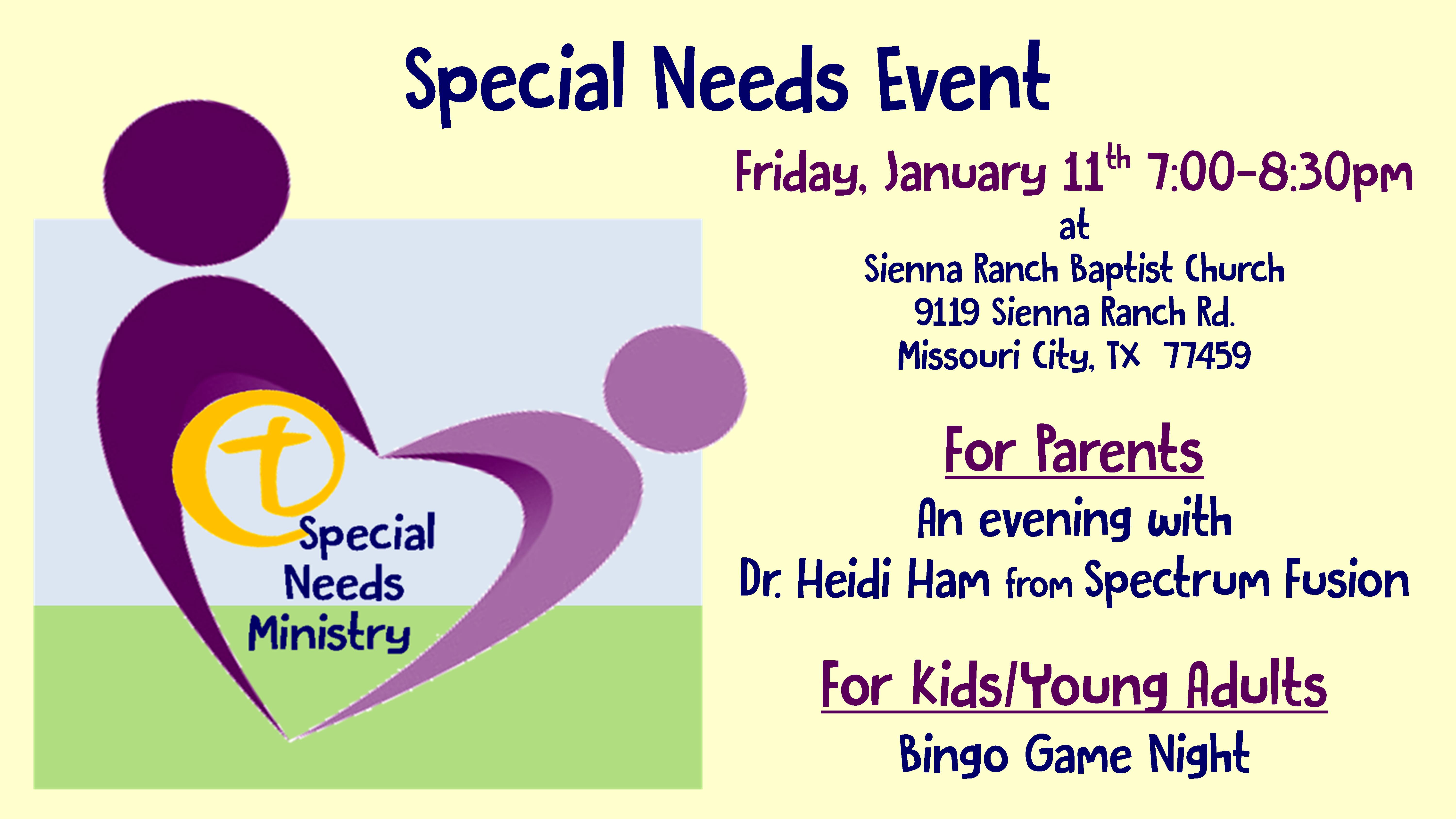 Special Needs Event flyer